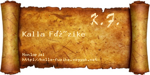 Kalla Füzike névjegykártya
